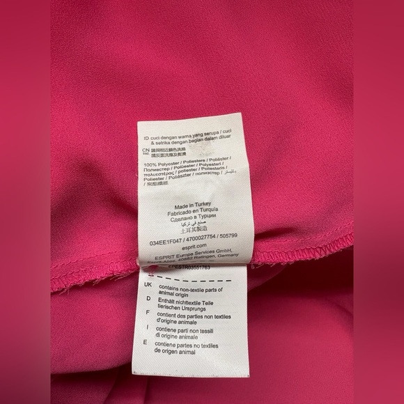 Esprit, Fuchsia Pink Elegant Blouse, Size 6 - Picture 8 of 9